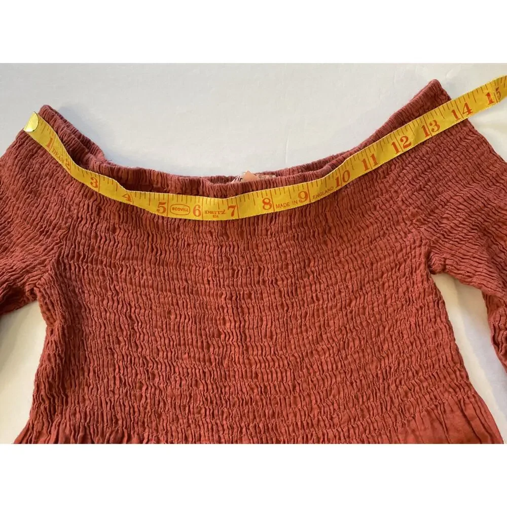 Flying Tomato Teen Off Shoulder Smocked Boho Top Size XS 0